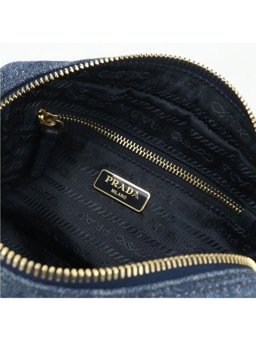Prada Denim Triangle Pouch